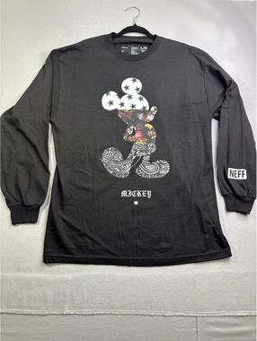 Disney x Neff Mickey Mouse Graphic Long Sleeve Shirt Black Size L